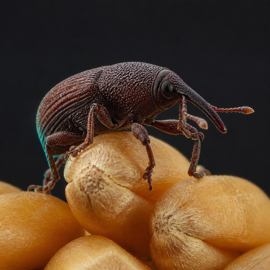 Stored Product Insects close-up photograph